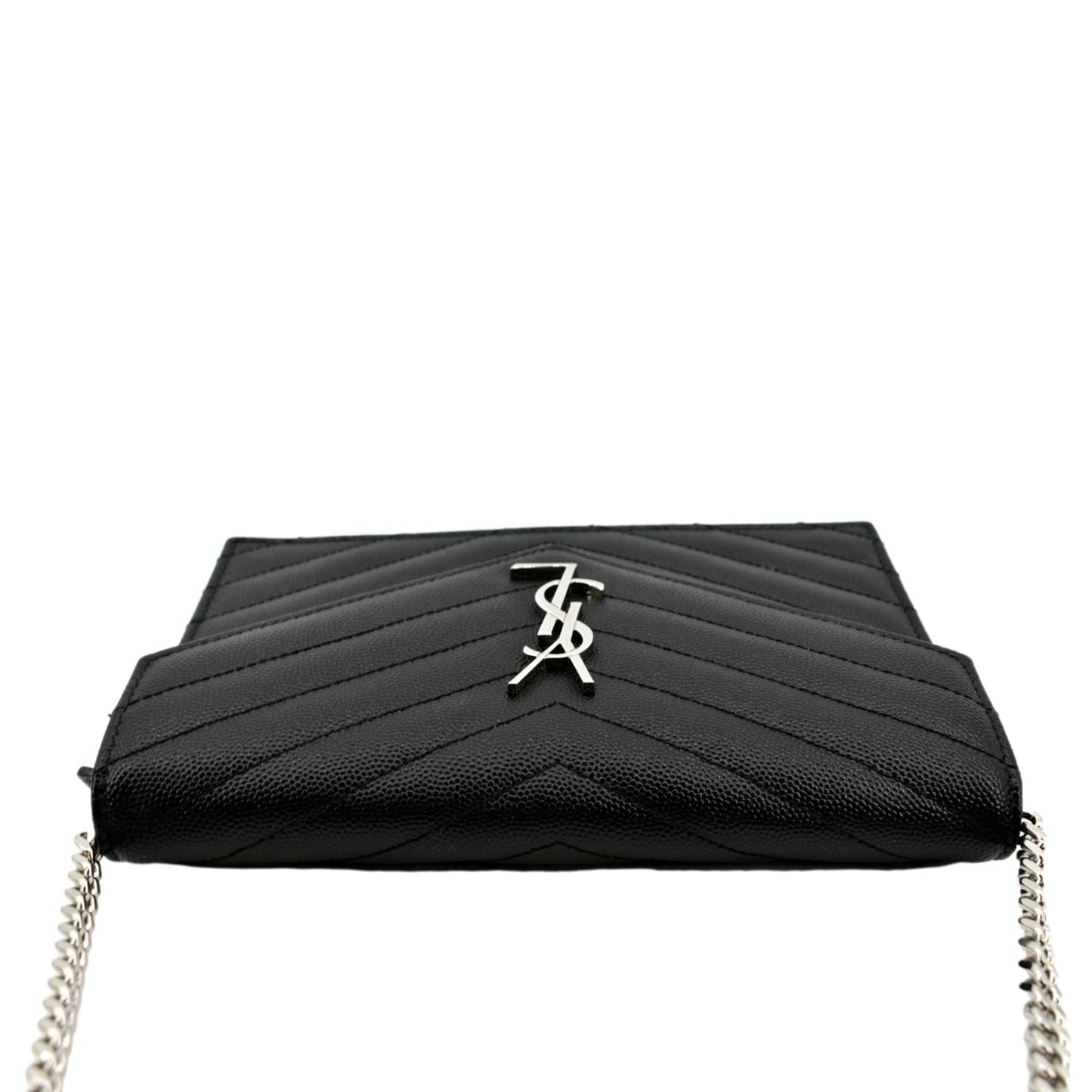 YVES SAINT LAURENT Cassandre Grain De Poudre Crossbody Chain Bag Black