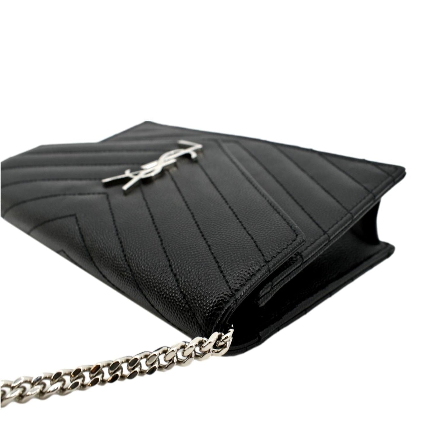 YVES SAINT LAURENT Cassandre Grain De Poudre Crossbody Chain Bag Black