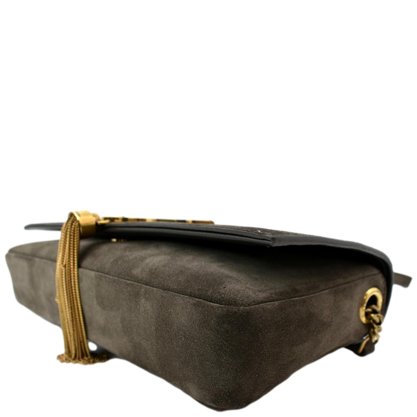 YVES SAINT LAURENT Kate 99 Suede Shoulder Bag Dark Brown