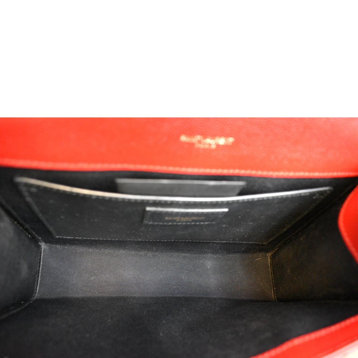 YVES SAINT LAURENT Medium Envelope Leather Chain Shoulder Bag Red