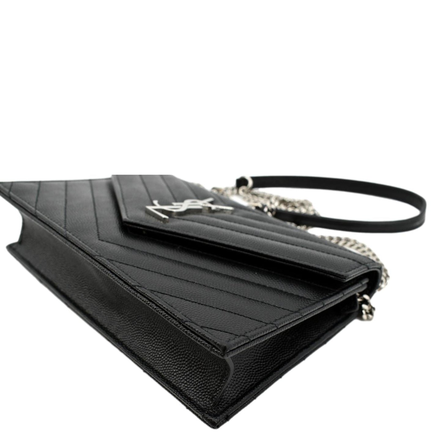 YVES SAINT LAURENT Cassandre Grain De Poudre Crossbody Chain Bag Black