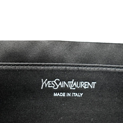 YVES SAINT LAURENT Belle de Jour Leather Clutch Bag Silver