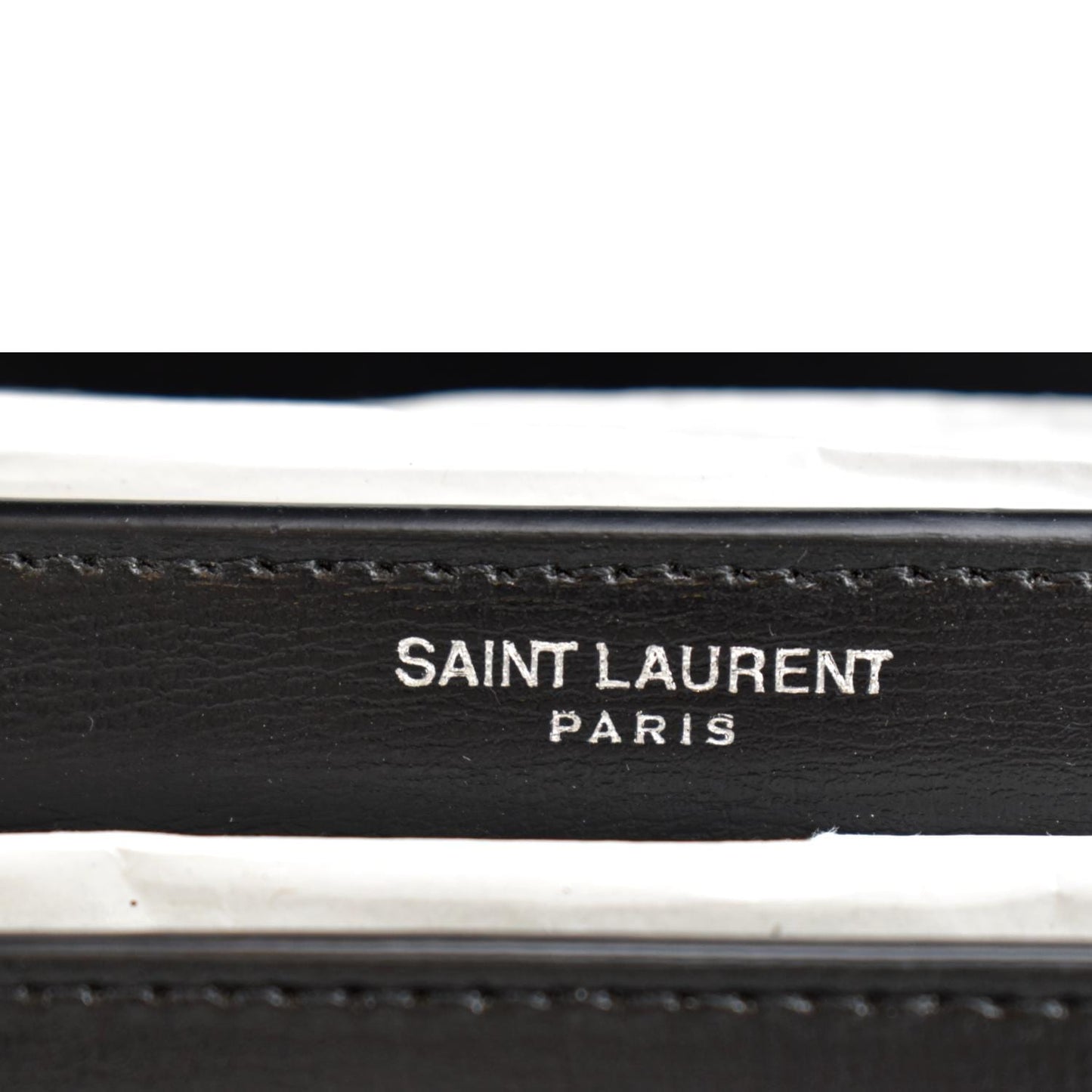 YVES SAINT LAURENT Sunset Calfskin Leather Chain Shoulder Bag Black