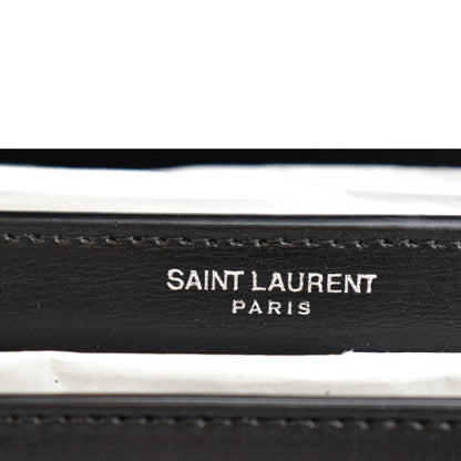 YVES SAINT LAURENT Sunset Calfskin Leather Chain Shoulder Bag Black