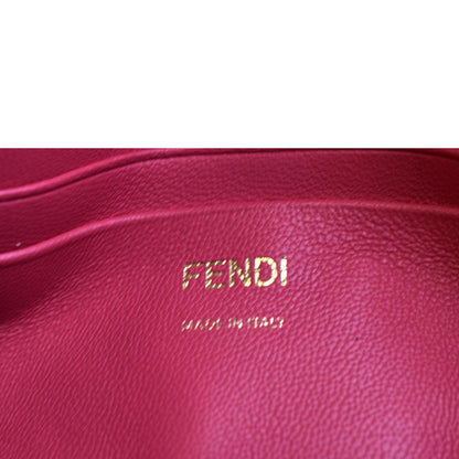 FENDI Baguette Nappa Leather Crossbody Bag Red