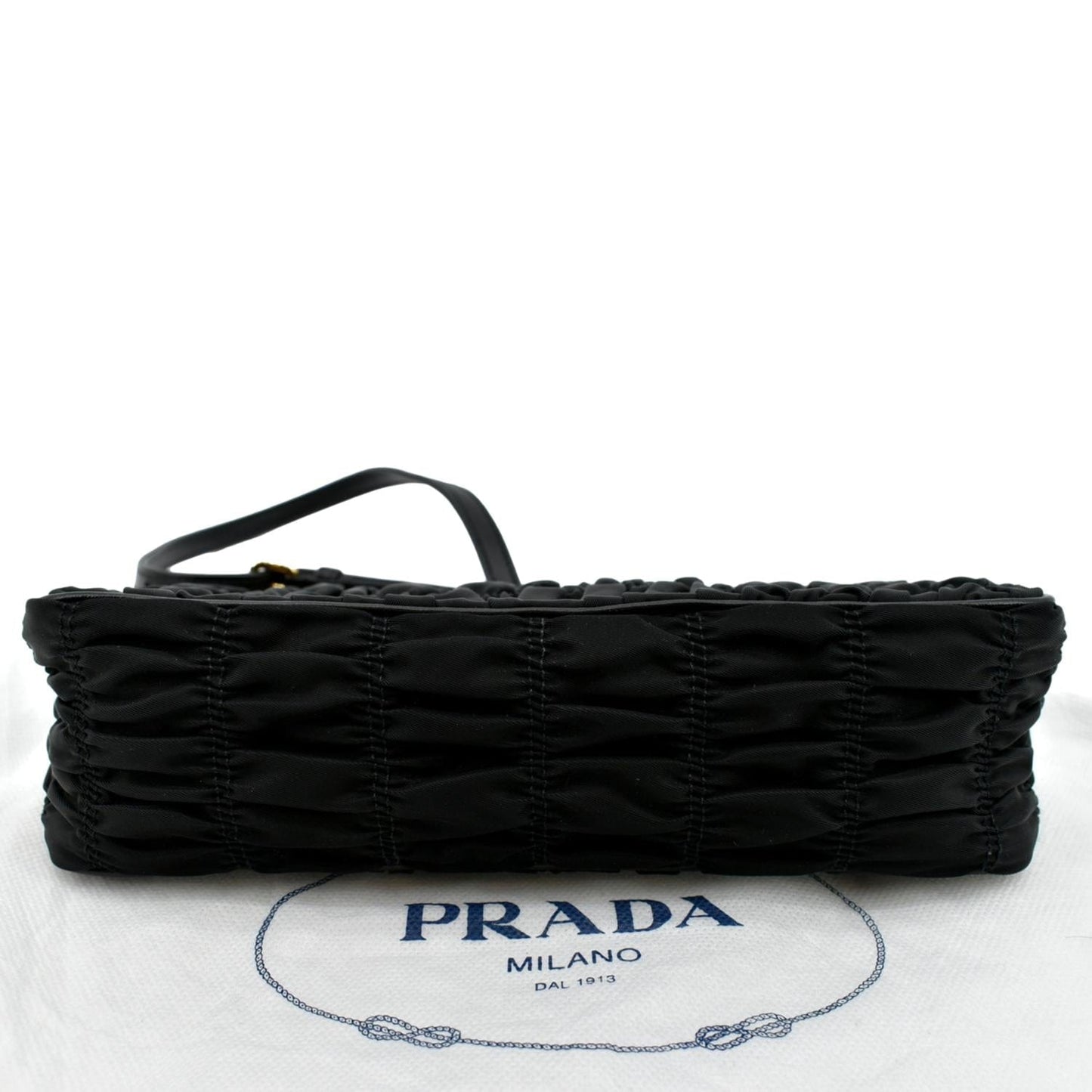 PRADA Tessuto Gaufre Nylon Shoulder Bag Black