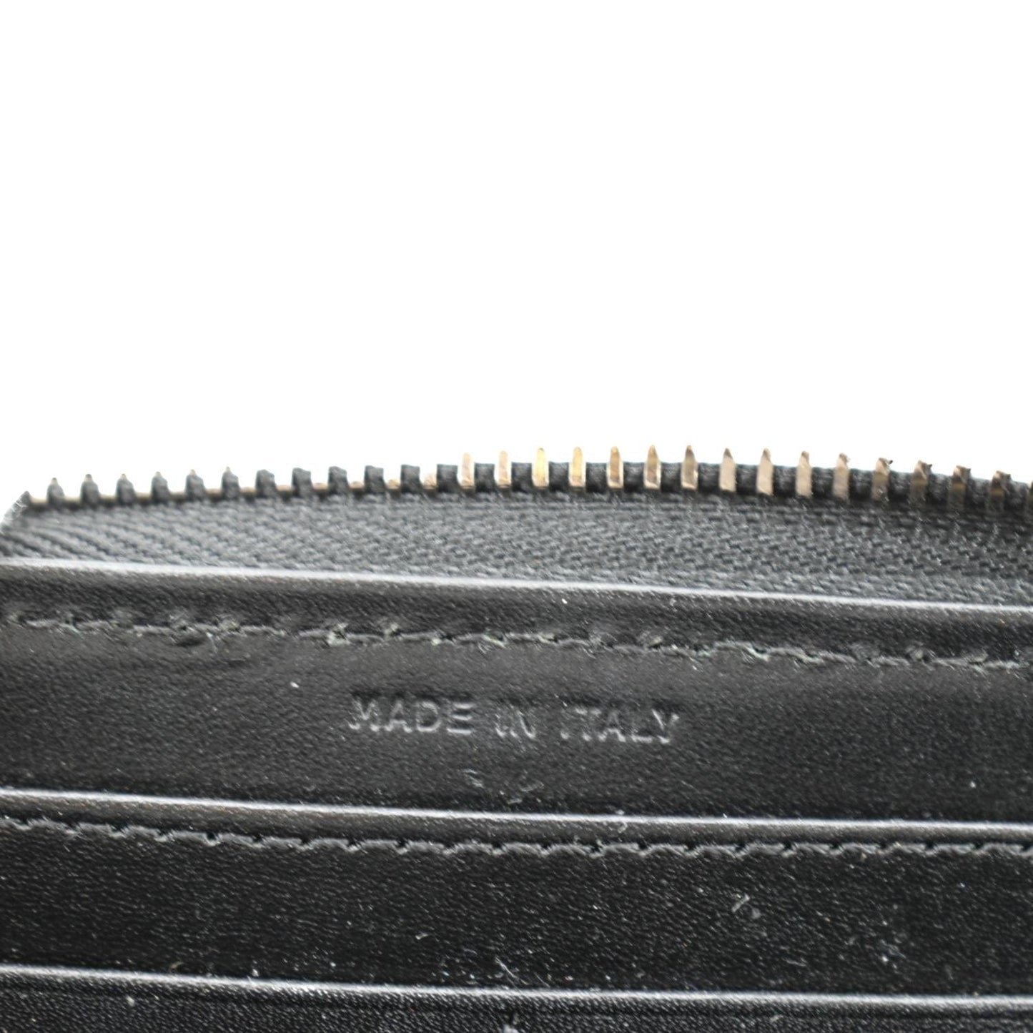 BURBERRY Studded Leather Zip Around Wallet Black