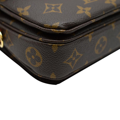 LOUIS VUITTON Metis East West Pochette Monogram Canvas Shoulder Bag Brown