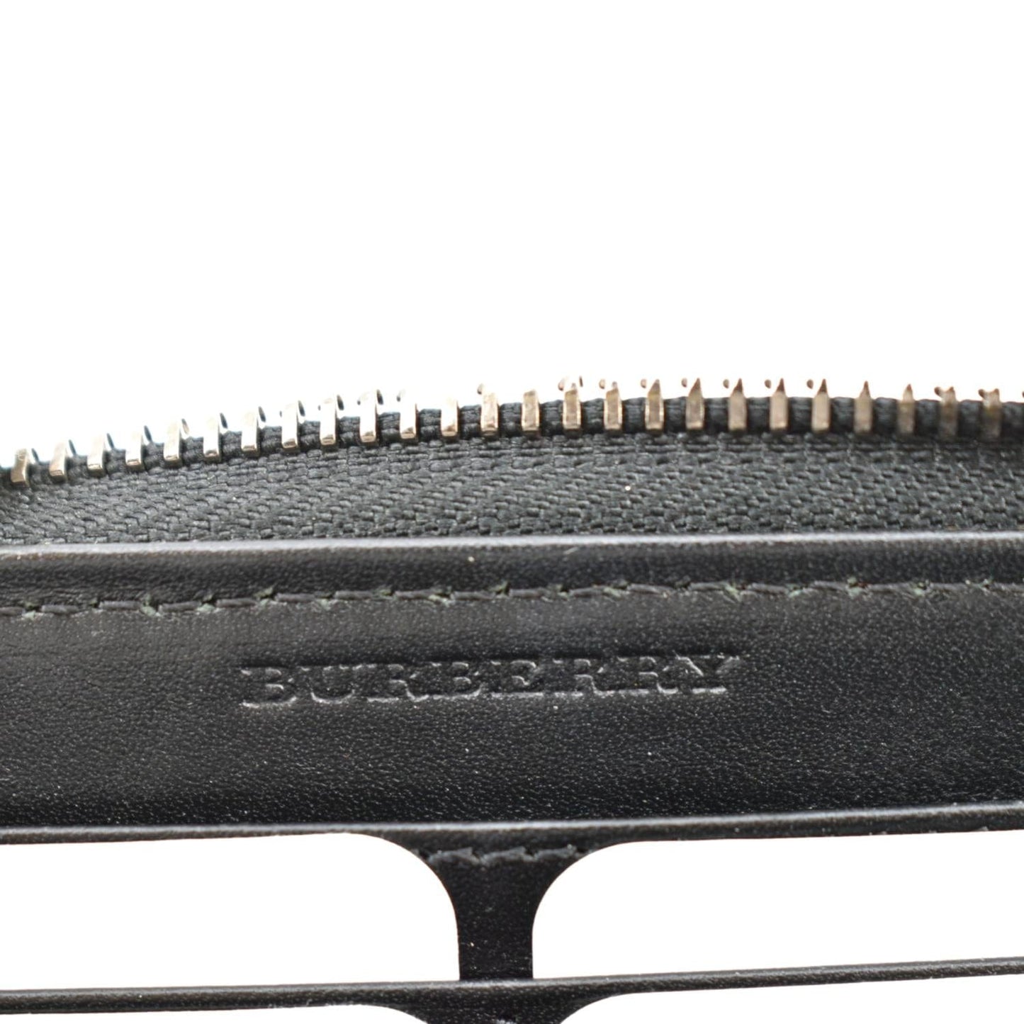 BURBERRY Studded Leather Zip Around Wallet Black