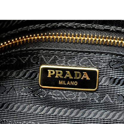 PRADA Tessuto Gaufre Nylon Shoulder Bag Black