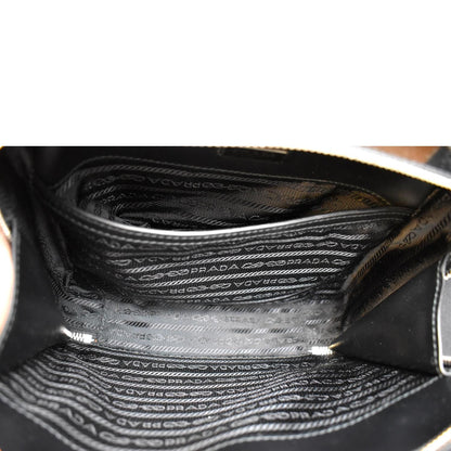 PRADA Brique Patent Leather Crossbody Bag Black 2VH069