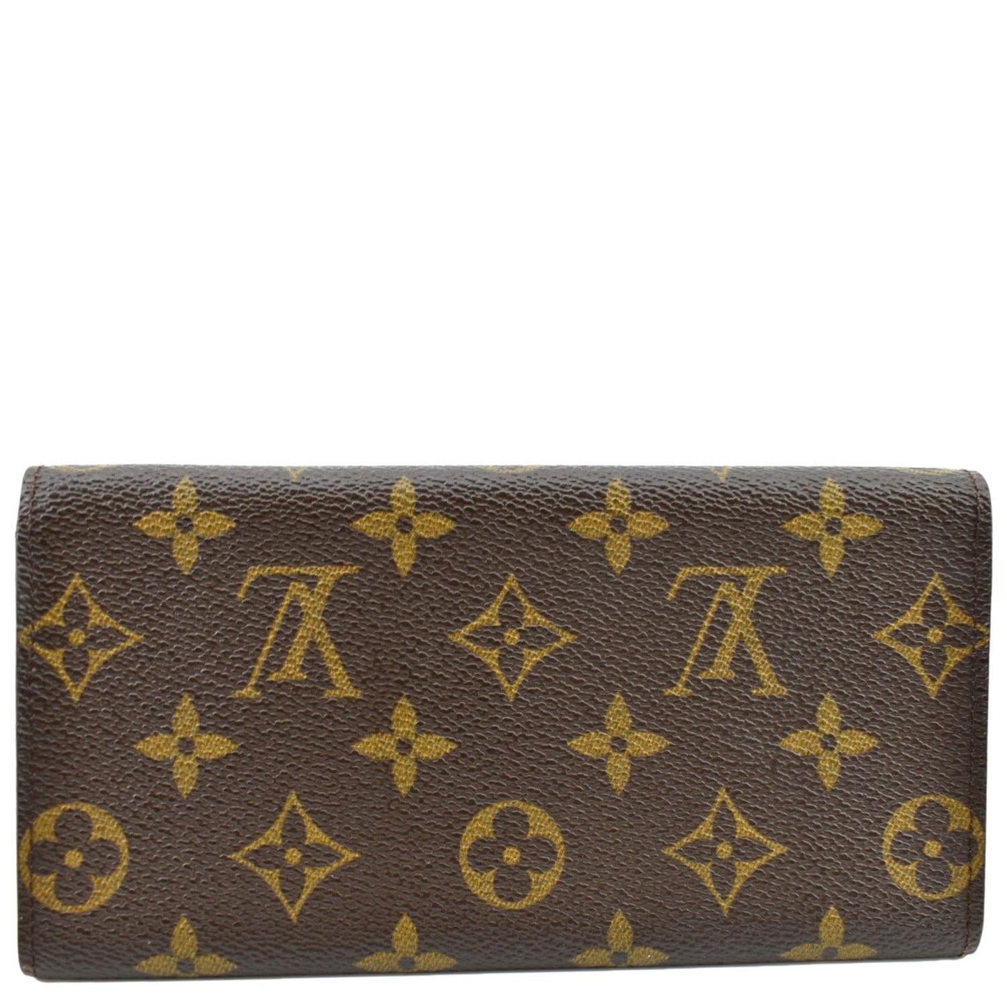 LOUIS VUITTON Fold Over Monogram Canvas Wallet Brown