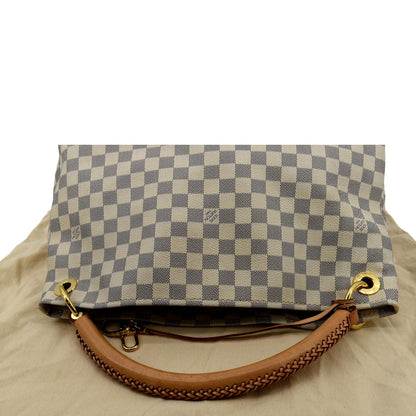 LOUIS VUITTON Artsy MM Damier Azur Hobo Bag White