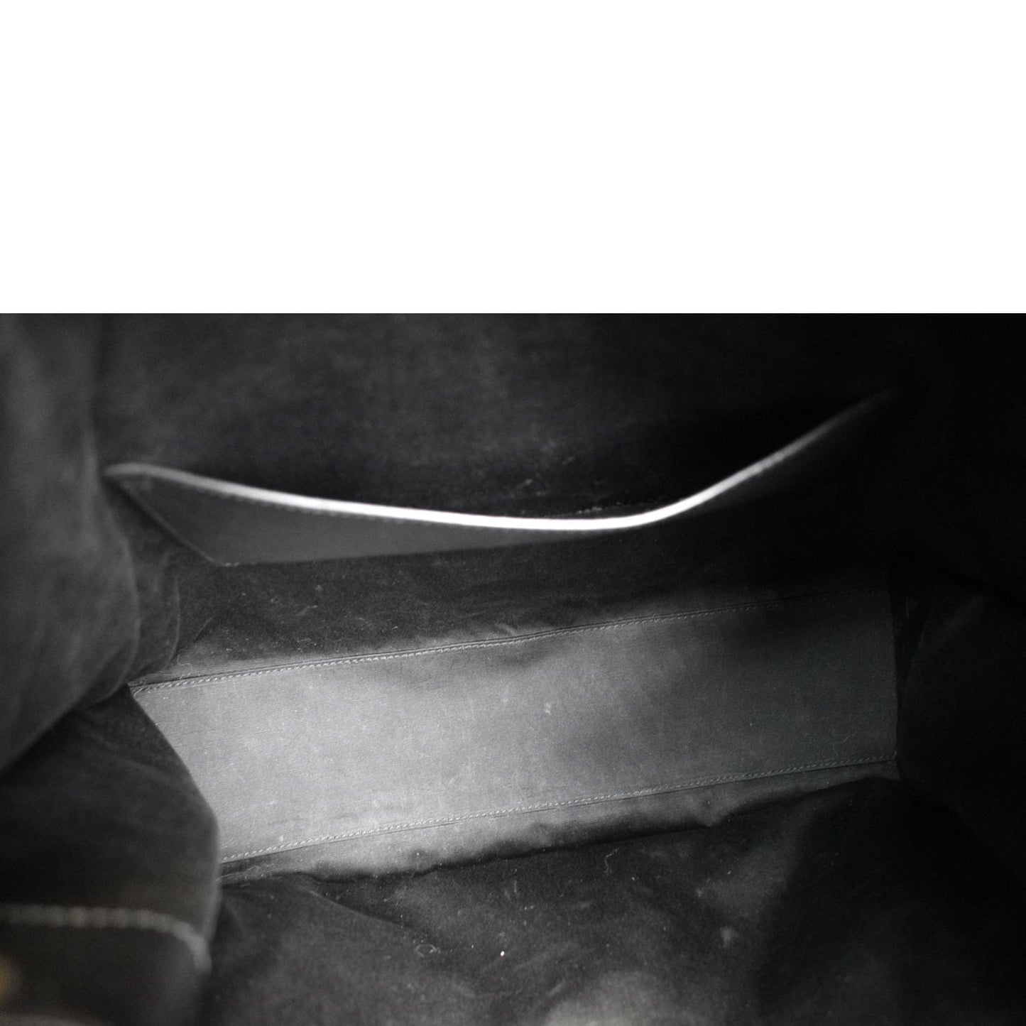 YVES SAINT LAURENT Niki Large Crinkle Leather Shopper Tote Bag Black