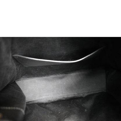 YVES SAINT LAURENT Niki Large Crinkle Leather Shopper Tote Bag Black