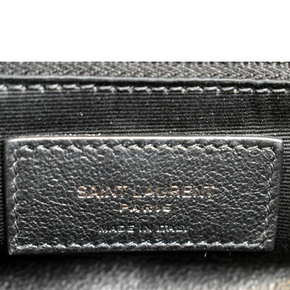 YVES SAINT LAURENT Niki Large Crinkle Leather Shopper Tote Bag Black