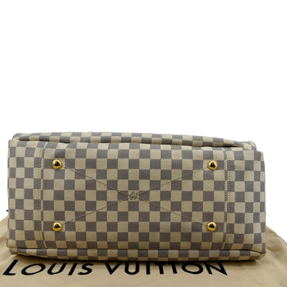 LOUIS VUITTON Artsy MM Damier Azur Hobo Bag White