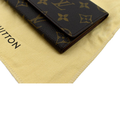 LOUIS VUITTON Fold Over Monogram Canvas Wallet Brown