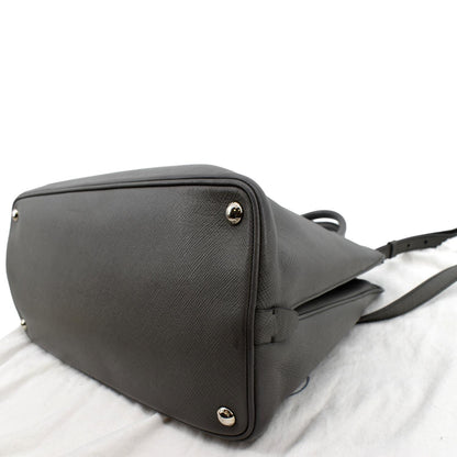 PRADA Cuir Open Promenade Saffiano LeatherTop Handle Tote Bag Grey