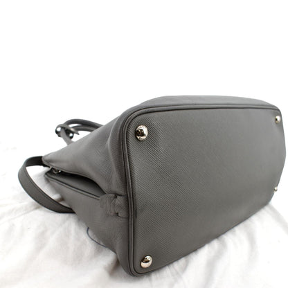 PRADA Cuir Open Promenade Saffiano LeatherTop Handle Tote Bag Grey
