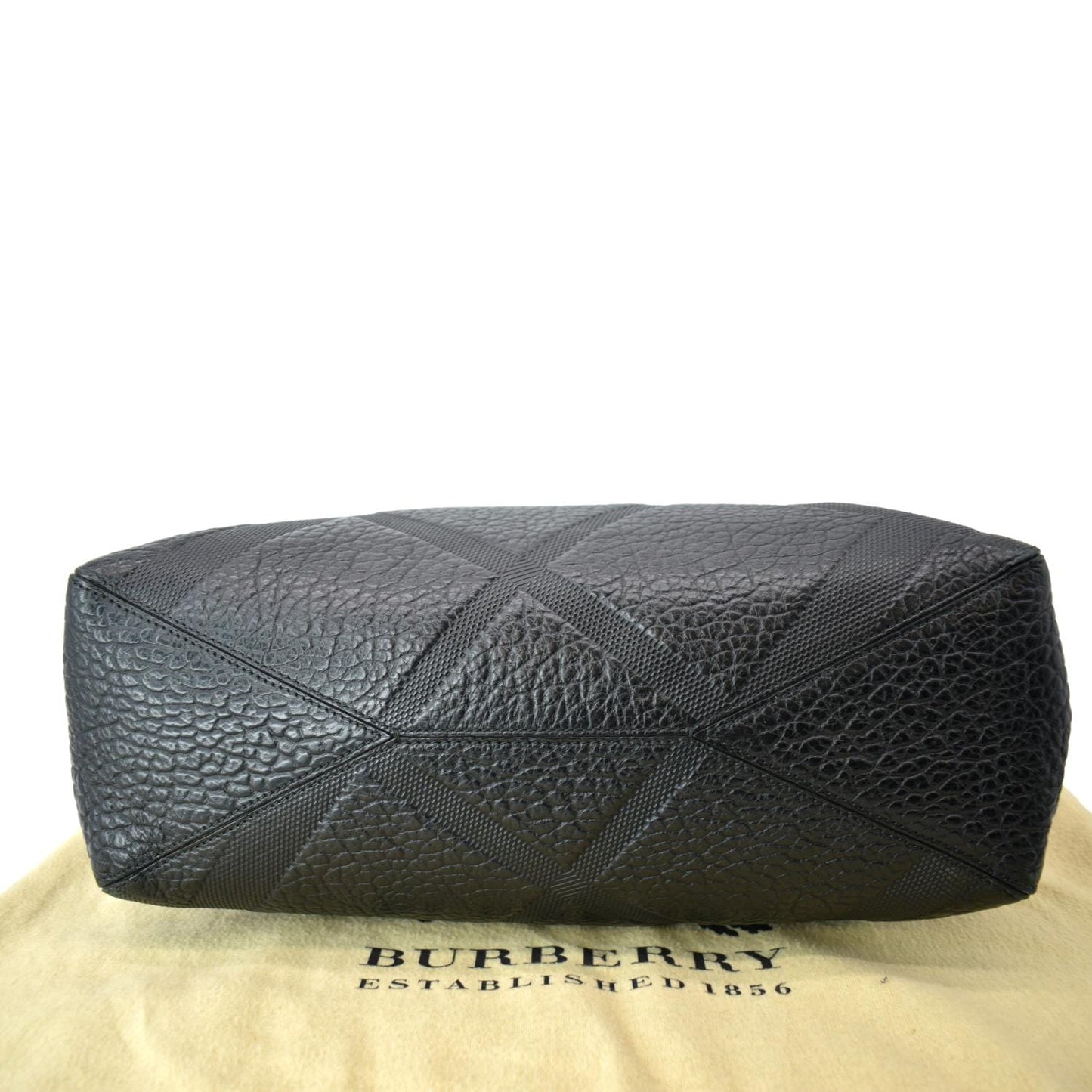 BURBERRY Dewsbury Medium Grain Check Embossed Tote Bag Black