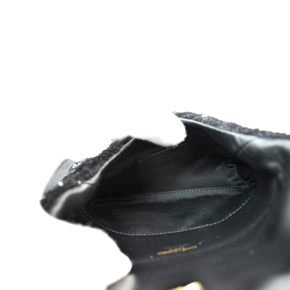 YVES SAINT LAURENT Small Puffer Sequin Clutch Wallet Black - sold