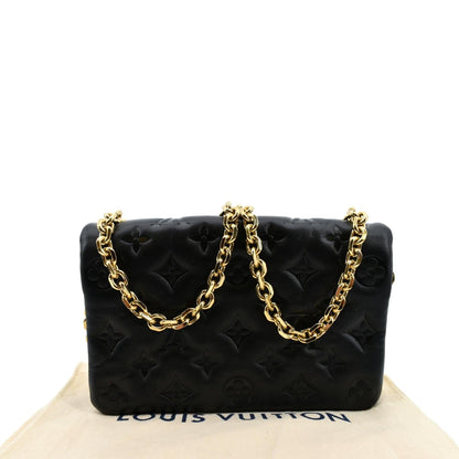 LOUIS VUITTON Coussin Monogram Embossed Pochette Crossbody Bag Black