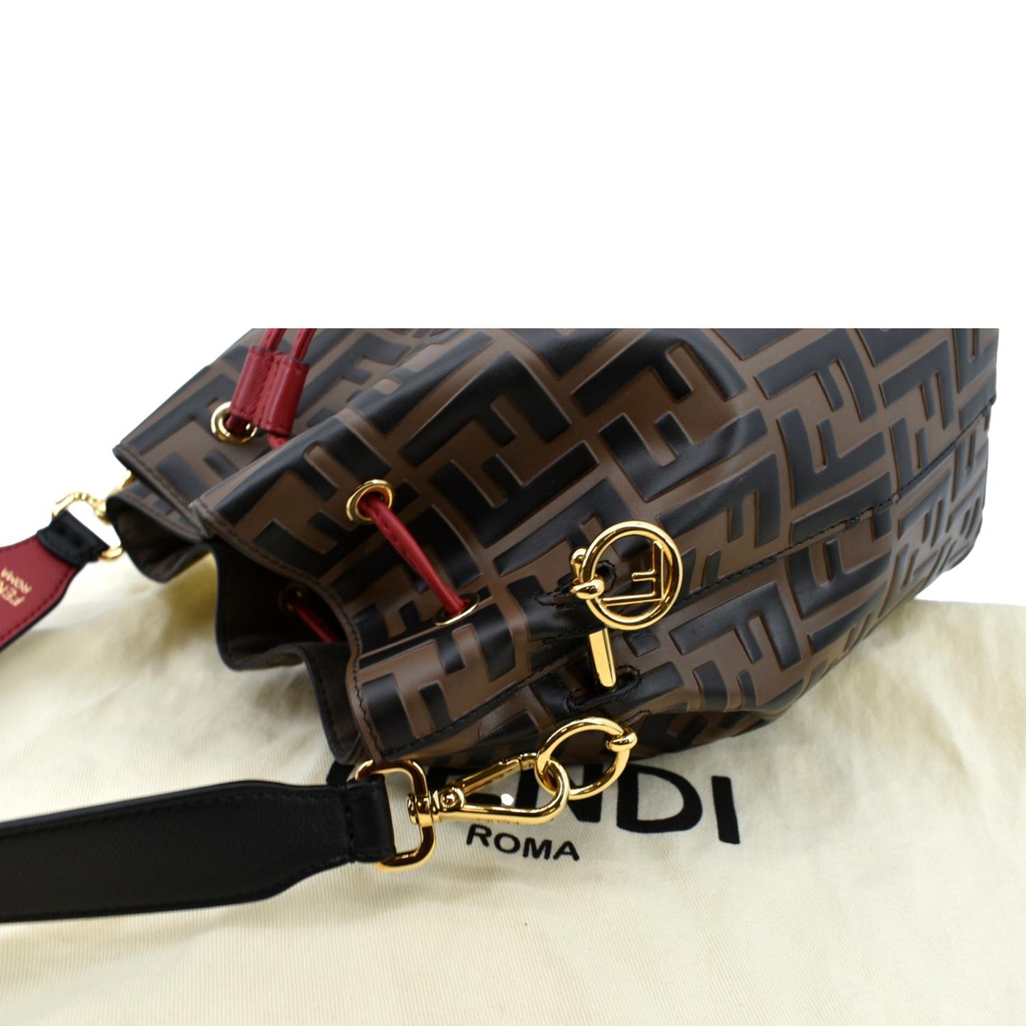 FENDI Mon Tresor Drawstring FF Canvas Bucket Bag Multicolor