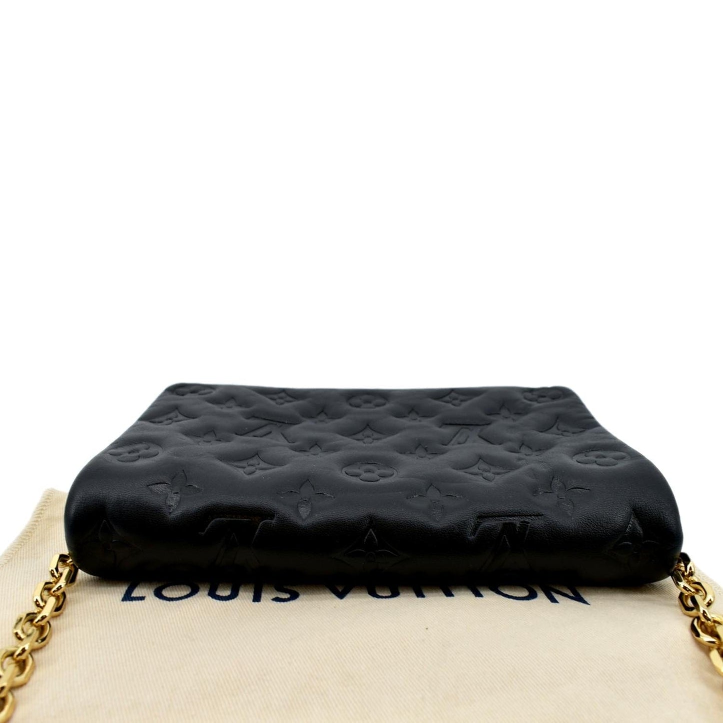 LOUIS VUITTON Coussin Monogram Embossed Pochette Crossbody Bag Black