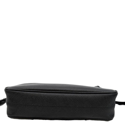 PRADA Saffiano Leather Shoulder Bag Black 2VH113