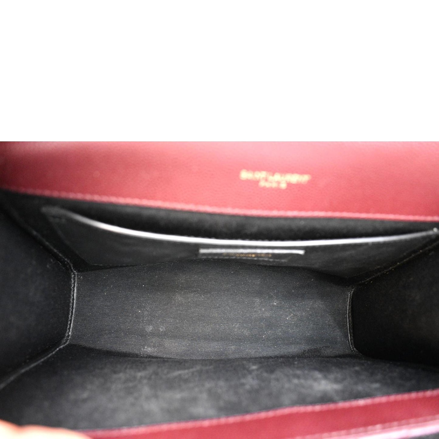 YVES SAINT LAURENT Medium Envelope Leather Chain Shoulder Bag Maroon