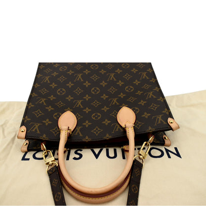 LOUIS VUITTON Sac Plat PM Monogram Canvas Tote Shoulder Bag Brown