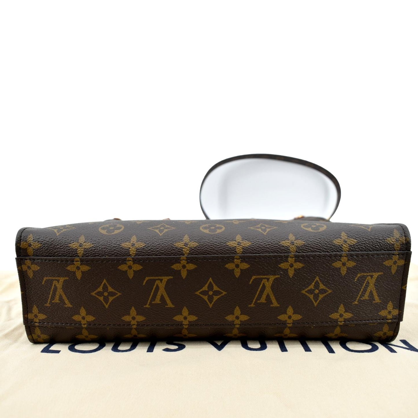 LOUIS VUITTON Sac Plat PM Monogram Canvas Tote Shoulder Bag Brown