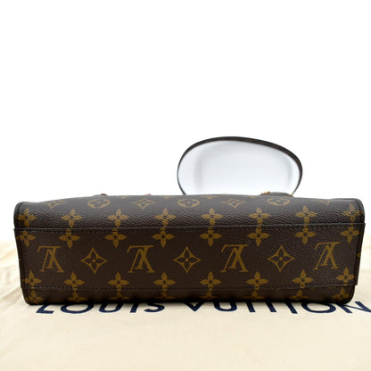 LOUIS VUITTON Sac Plat PM Monogram Canvas Tote Shoulder Bag Brown