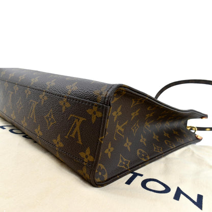 LOUIS VUITTON Sac Plat PM Monogram Canvas Tote Shoulder Bag Brown