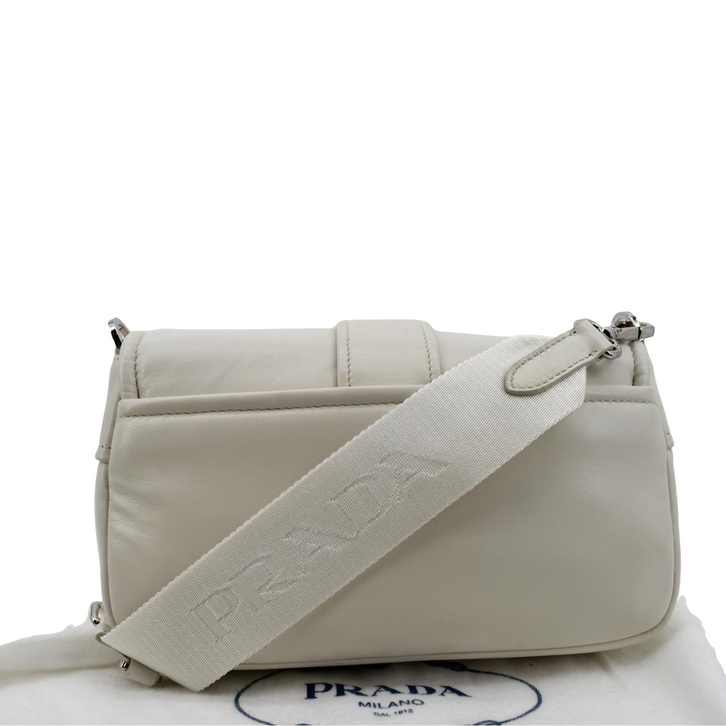 PRADA Borsa Pocket Con Nappa Leather Shoulder Bag White