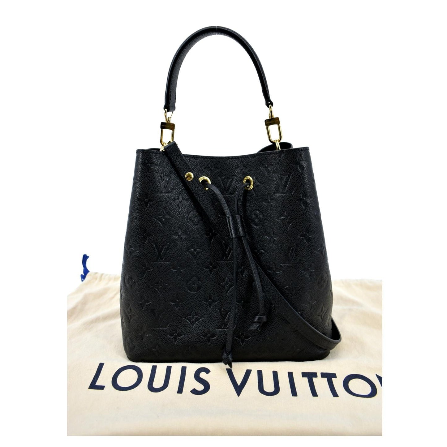 LOUIS VUITTON NeoNoe MM Monogram Empreinte Leather Shoulder Bag Black