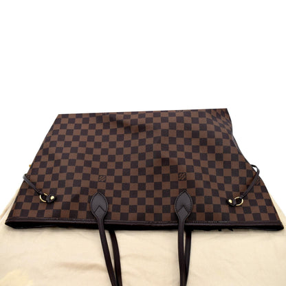 LOUIS VUITTON Neverfull GM Damier Ebene Tote Shoulder Bag Brown