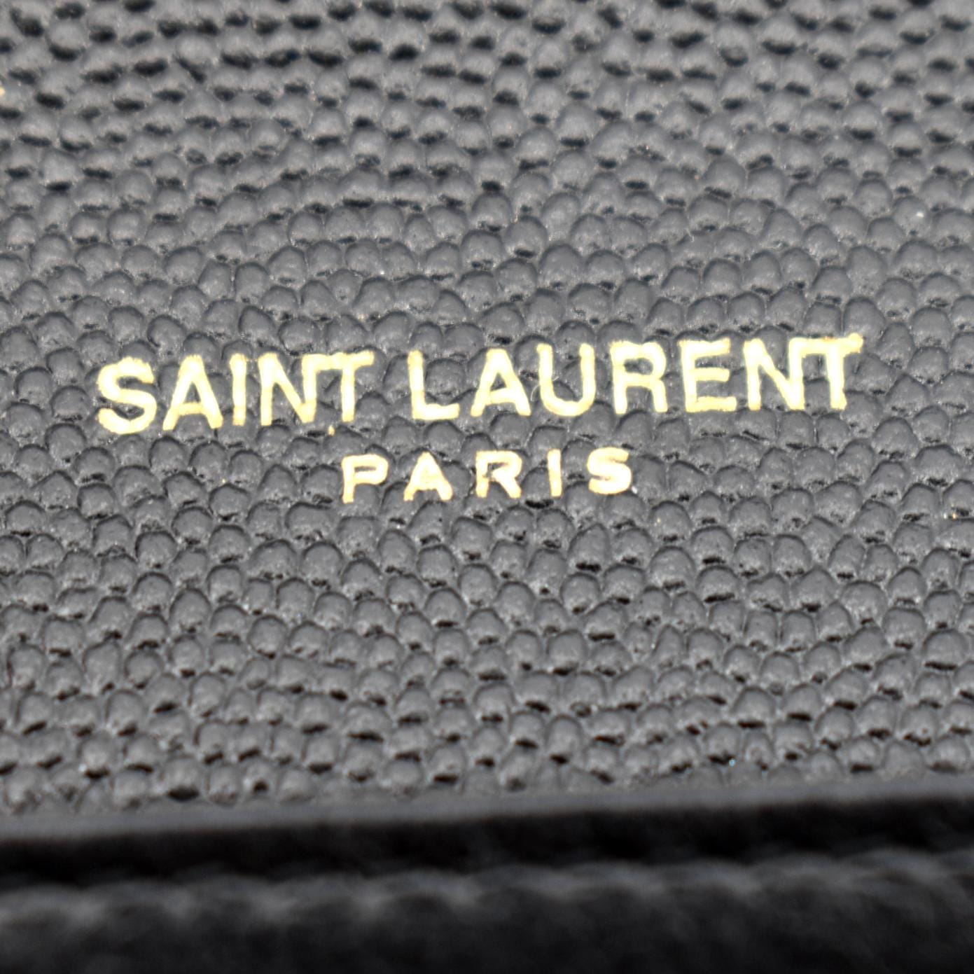 YVES SAINT LAURENT Uptown Leather Crossbody Chain Wallet Black