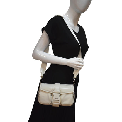 PRADA Borsa Pocket Con Nappa Leather Shoulder Bag White