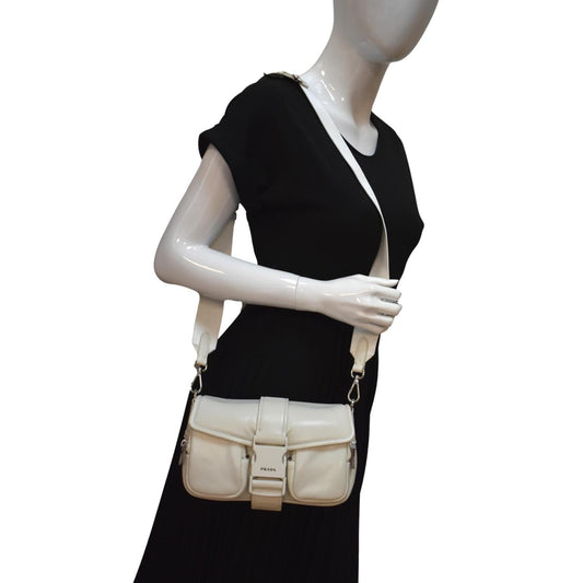 PRADA Borsa Pocket Con Nappa Leather Shoulder Bag White