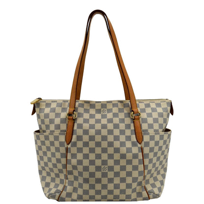 LOUIS VUITTON Totally GM Damier Azur Shoulder Bag White