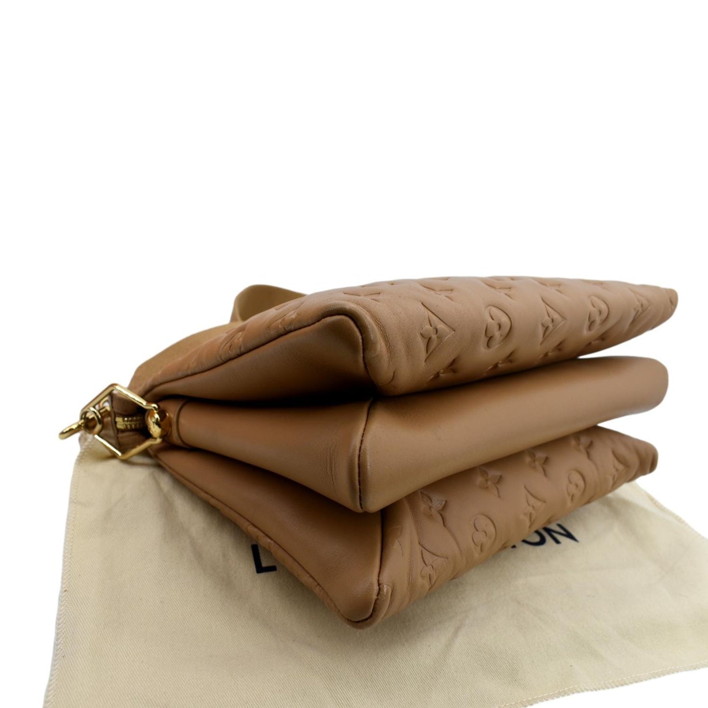 LOUIS VUITTON Coussin PM Monogram Embossed Shoulder Bag Camel