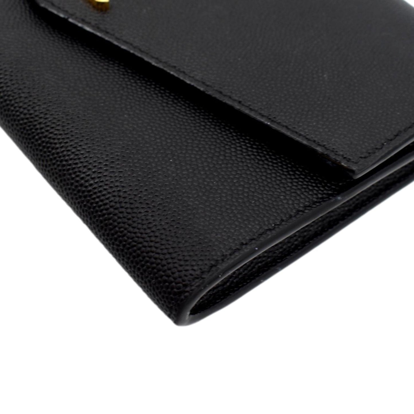 YVES SAINT LAURENT Uptown Leather Crossbody Chain Wallet Black