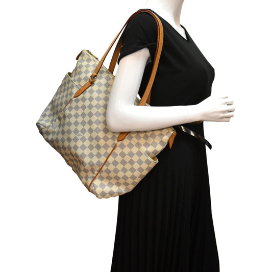 LOUIS VUITTON Totally GM Damier Azur Shoulder Bag White