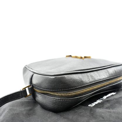 YVES SAINT LAURENT Leather Camera Crossbody Bag Black