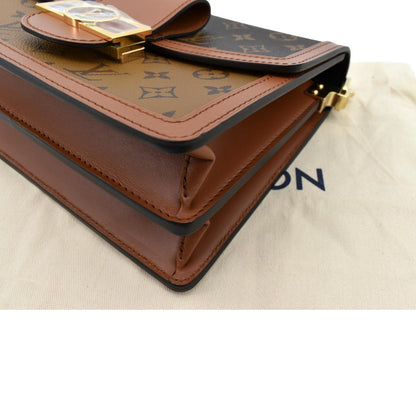 LOUIS VUITTON Dauphine MM Monogram Reverse Canvas Shoulder Bag Brown