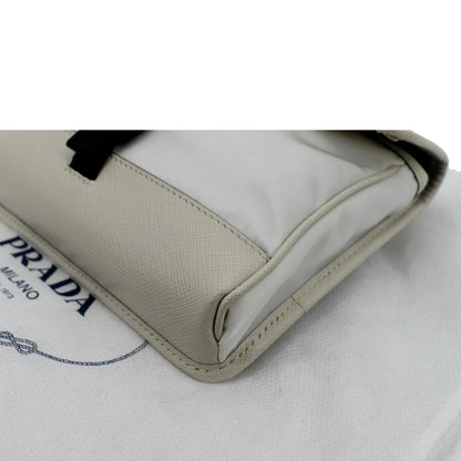 PRADA Re-Nylon Saffiano Leather Smartphone Case Shoulder Bag White