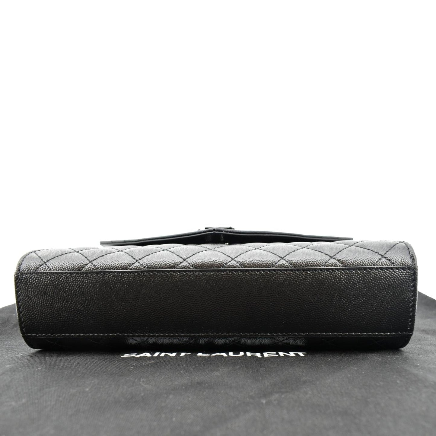 YVES SAINT LAURENT Medium Envelope Leather Chain Shoulder Bag Black