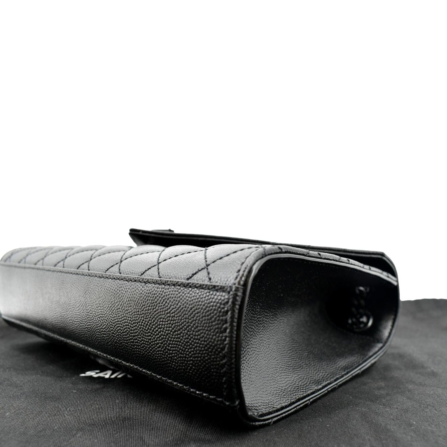 YVES SAINT LAURENT Medium Envelope Leather Chain Shoulder Bag Black